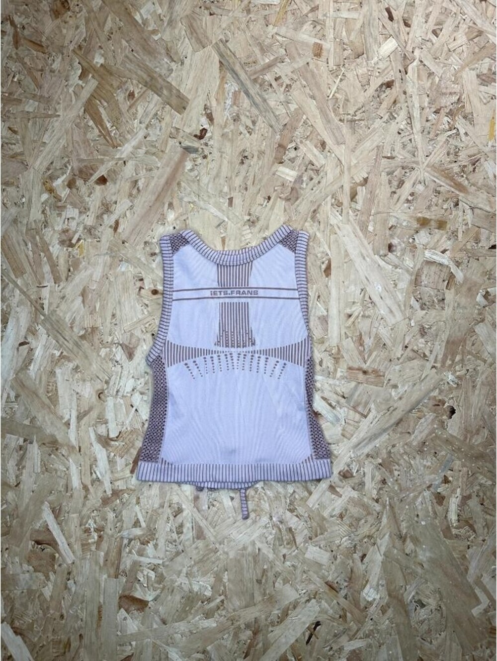 iets frans Purple Seamless Knit Open Back Crop Tank Top Womens Size Small